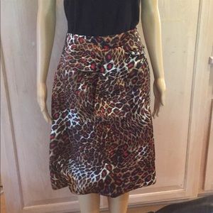Ellen Tracy Silk Leopard Skirt size 10